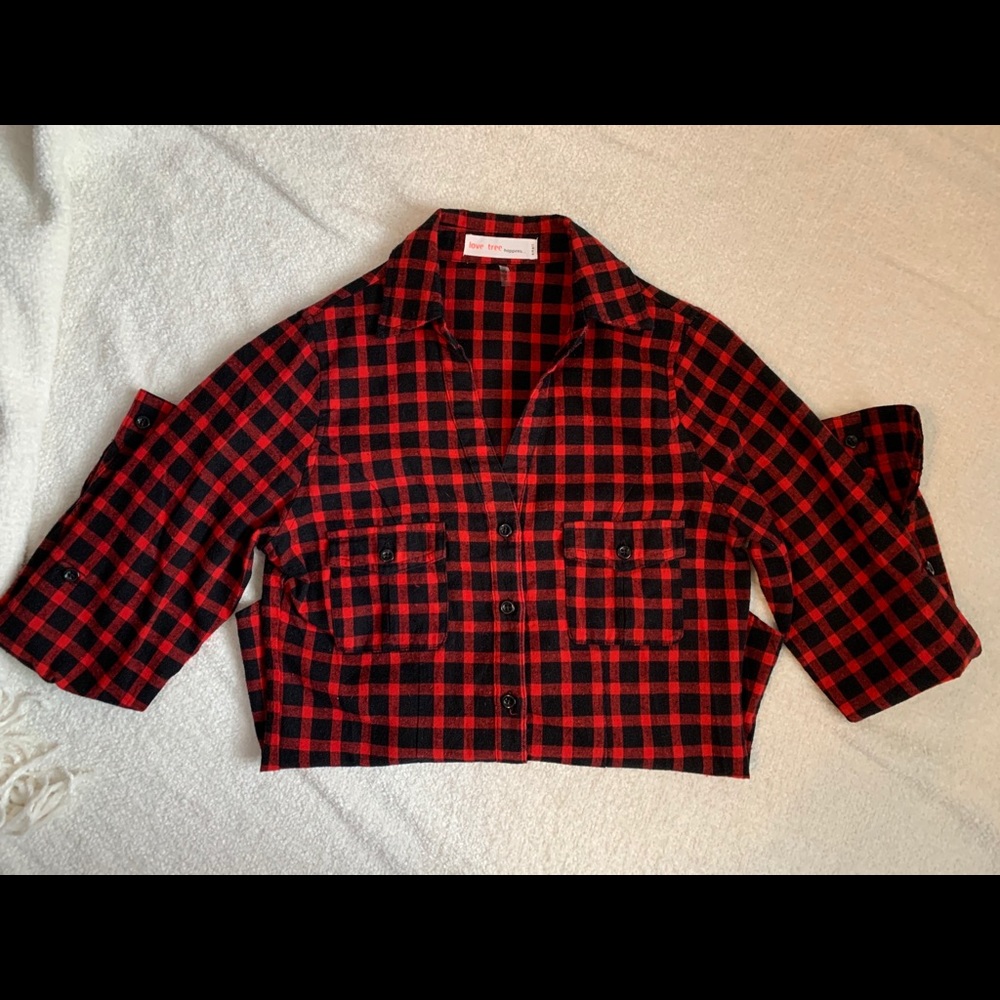 Button up, checkered flannel.